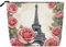 LIXLZH Torre Eiffel rosa stampa fiore borsa portatile viaggio cosmetici trucco borsa a strato singolo organizzatore di trucco sacchetto cerniera sacchetto, nero, taglia unica, nero, taglia unica, Nero