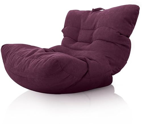 Aiire Fauteuil Pouf Salon Moderne - Pouffe Géant Interieur Adulte ou Ado avec Remplissage pour Décoration de la Chambre – Gros Bean Bag XXL ou Coussin de Sol Violette