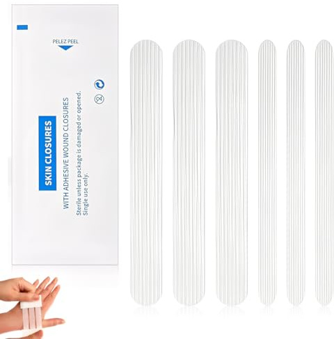 UIEXAY Strips Sutures Adhésives 2 Tailles, 16 Bandes De Fermeture Pour Petites Plaies