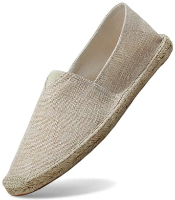Celanisai Espadrilles d'été pour homme et femme - Chaussures d'été plates - En lin - Respirantes - Confortables - Couleur unie - Chaussures de santé, O Kaki, 40 EU