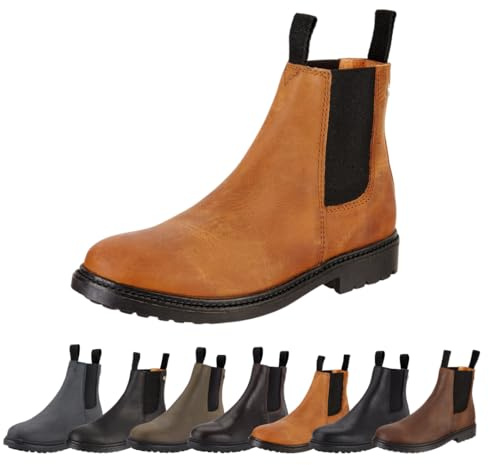 SUEDWIND FOOTWEAR Reitstiefeletten für Damen NEW WORK – Chelsea Boots aus Leder – Reit- & Freizeit-Stiefelette mit Ortholite-Fußbett, Gummisohle & Lederinnenfutter – Cognac – Gr. 41