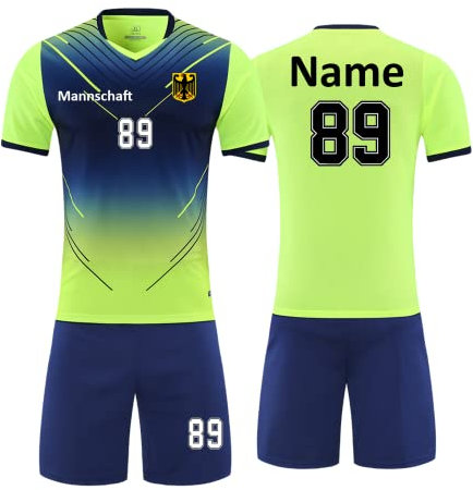 Personifizieren Kinder Erwachsene Trikot Fussballtrikot Kinder mit Namen Nummber Team Logo Home Auswärts Fußball Trikot (Grün)