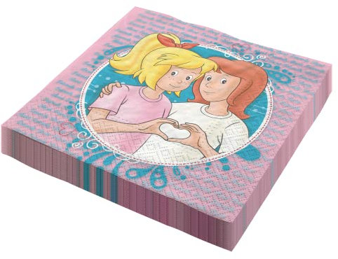 Party Factory `Bibi & Tina´ 20 Papier Servietten, 33x33cm, bunt, 3-lagig, Einwegservietten für Kindergeburtstag oder Mottoparty