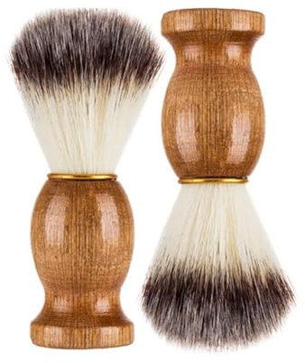 2 Stück Haar Rasierpinsel, Rasierpinsel Herren mit Weichen Borsten, Rasierpinsel Synthetisch, Rasierpinsel Kunsthaar, Premium Rasierpinsel Herren, Rasurerlebnis auf Barbier-Niveau, Geschenk für Männer