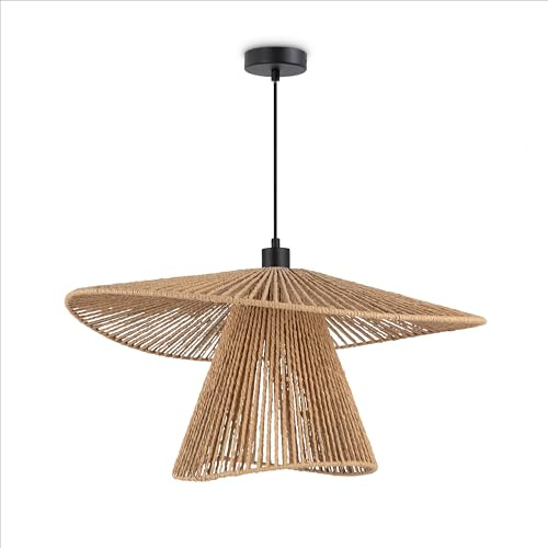Paco Home LED-pendel Vardagsrumslampa Matsalspendel Kök Lampskärm Papper Deco Boho-stil E27, Färg:Svart, Typ av lampa___Färg:Typ 6