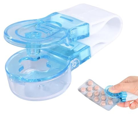 Xujuika Prendipillole Portatile, Estrattore Di Pillole Strumento, Attrezzo Forapillole Per Blister, Strumento Di Assistenza Per Aprire Le Pillole - Senza Contatto, Facile Da Estrarre