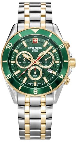 swiss alpine military Herren Uhr Analog Quarz Chronograph 7034.9144SAM Edelstahl