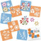 NAKLEO Schablonen Malen für Kinder, 8 Stück Set 15x15cm Blumen, Kinder Kreatives Zeichenschablonen, Kunststoff Wiederverwendbar Malschablone DIY Handwerk, Papier Wand Holz Stoff