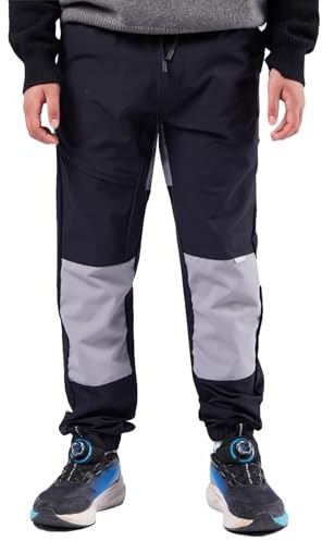 CALBOUNT Kids Lightweight Waterproof Trousers Elasticated Waist Hiking Outdoor Joggers