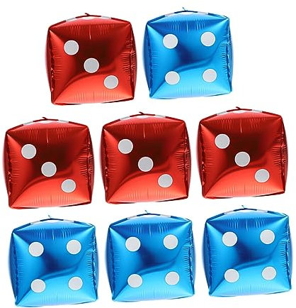 Alipis 8pezzi Palloncini Forma Dado in Alluminio Decorazione Per Feste Tema Per Compleanni e Poker