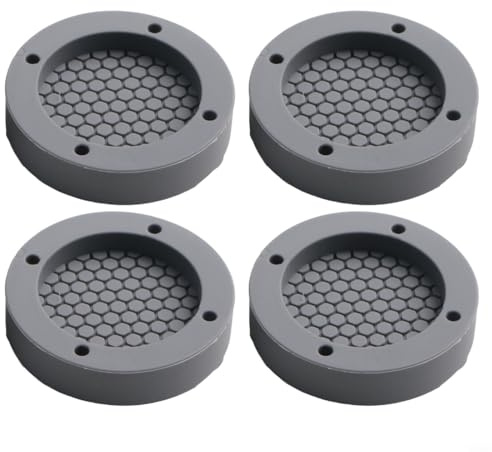 Tappetini in silicone antivibrazioni, 4 pezzi, base antiscivolo per migliorare le prestazioni degli elettrodomestici in casa (grigio)