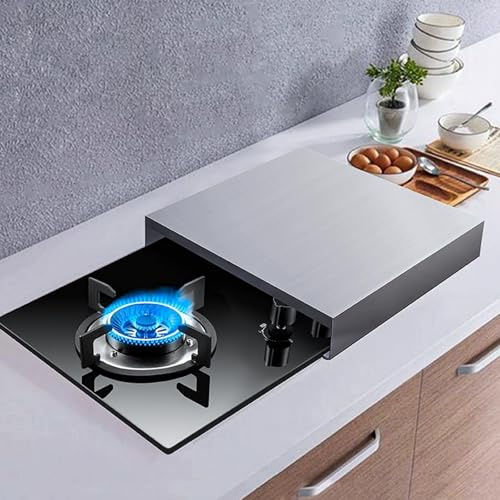 Tapa Encimera Gas, Cubre Encimera Gas Inoxidable de 2,0 mm, Protector Encimera Cocina con Almohadillas Antideslizantes, Fácil de Limpiar(40x50x9cm/16x20x3.5in)