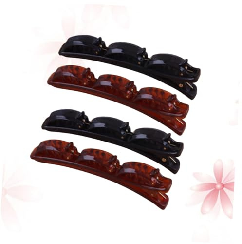 PLAFOPE 4pièces Lot De Pinces Cheveux Double Couche Tresseuse Outil Coiffure Pour Fille Femme