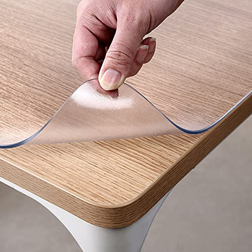 Genomskinlig plastduk, bordsskydd i PVC, mjuk duk frostat glas, 2 mm genomskinlig, avtorkningsmatta, värme, rektangulär(70 * 150cm/27.6 * 59in)