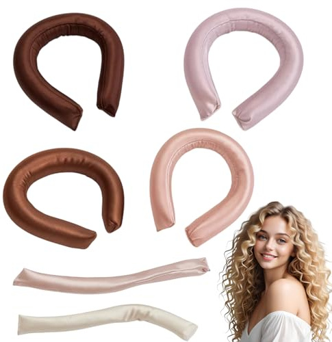 Overnight Hair Rollers, 6 Papilots for Heatless Curls, Blowout Hair Overnight Without Heat, Hair Rollers for Voluminous Curls, Durable and Comfortable