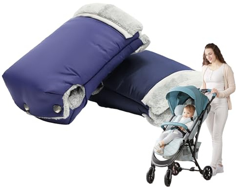 Manguito Para Cochecito – Algodón Peluche 20x18cm Guantes Universales Impermeables Forrados | Calentador De Manos Invierno Clima Frío | Accesorios Carrito Bebé Uso Exterior