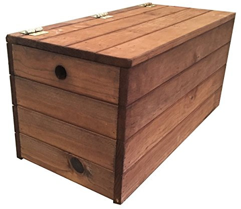 AD servicios Baúl/Banco Color marrón de Madera tratada para el Exterior. Totalmente Montado (100x50x40)