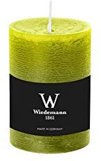 INNA-Glas Candela a Colonna/Candela di Cera Aurora, Verde Mela, 10cm, Ø6,8cm, 42h - Made in Germany - Candelotto/Candela Rustica