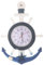 IMIKEYA Nautiques Horloge Murale en Bois Ancre De Roue De Bateau Horloge Décorative Horloge Murale Plage Côtière Décor À La Maison de Style Méditerranéen Mur Ornement Accrochant Style 2