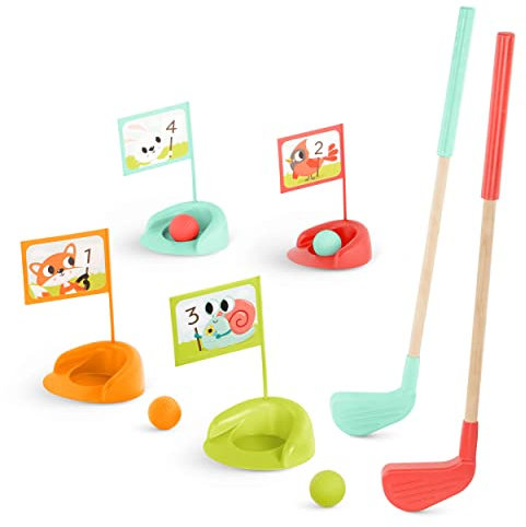 B. toys Mini Golf Set Spielzeug für Kinder aus Holz – Holzspielzeug Golfschläger und Golfbälle – Indoor und Outdoor Spielzeug für Mädchen und Jungen ab 3 Jahre