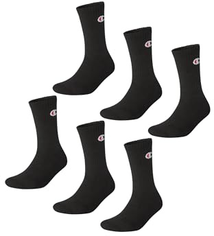 Champion Core 6PP Crew Calzini Sportivi, Unisex - Adulto, Nero, 39-42 EU