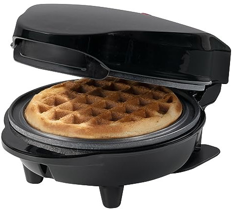 Bestron Mini-Waffeleisen für klassische Waffeln, kleiner Waffelmaker mit Antihaftbeschichtung, für Kindergeburtstage, Familienfeiern, Ostern oder Weihnachten, 550 Watt, Farbe: Schwarz