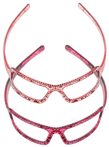 OHPHCALL 2 Pièces Bandeau Cheveux Femme Créatif Serre-tête Lunettes Accessoire De Mode Confortable Et Polyvalent Pour Visage Et Maquillage Lot De Couleurs Rouge Foncé