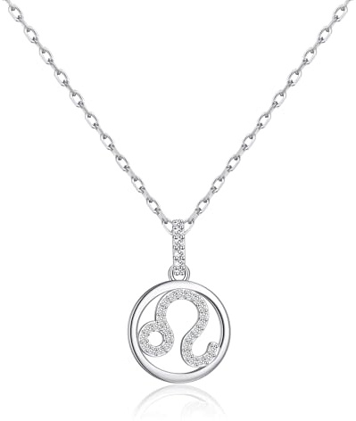 Philip Jones Collana con segno zodiacale Leone con cristalli Zircondia