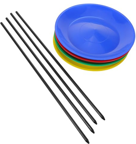 ORFOFE Set de Assiettes de Jonglage Colorées avec Bâtons Jouets de pour Débutants Disques Plastique pour Entraînement Déquilibre et Performance de Rue