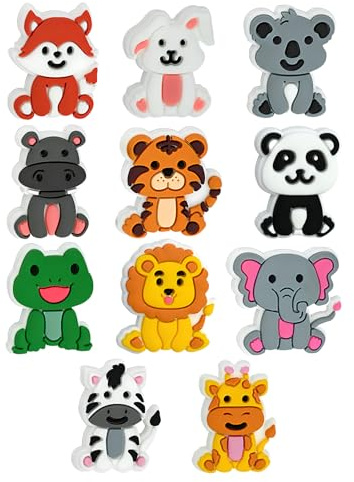 LdawyDE Tapones Agujas Tejer, 12 Piezas Protectores de Aguja de Tejer Diseñados con Animales, Topes Aguja de Punto Protectore, Soporte de Punto