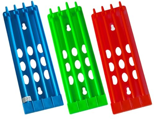 TOPBATHY Soporte para Anillos de Paloma Colgante 3 Piezas Multicolor (Verde, Azul, Rojo) Organizador Compacto para Anillas de Patas, Estante Clasificador Adecuado para Palomares