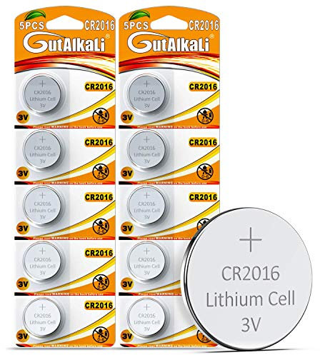 GutAlkaLi 10 Piles Boutons CR2016 Lithium 3V