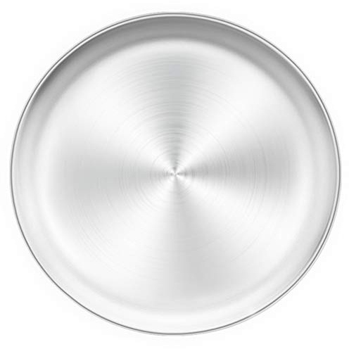 TeamFar Pizza Pan, 13.4 inch Stainless Steel Large Pizza Pan Tray Round Oven Baking Bakeware, Healthy & Heavy Duty, Oven & Dishwasher Safe