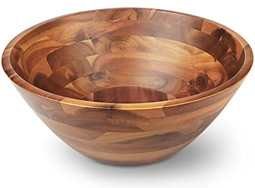 AIDEA Acacia Wood Serving Bowl for Fruits or Salads, 11 Diameter x 4.5 Height, Wooden Single Salad Bowl