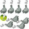 8 Pieces Cast Iron Antique Bird Tablecloth Weights Vintage Tablecloth Weights Clip on Hangers Pendant Tablecloth Weights Kit for Outdoor Home Garden Party Wedding Picnic Table Covers (Light Green)