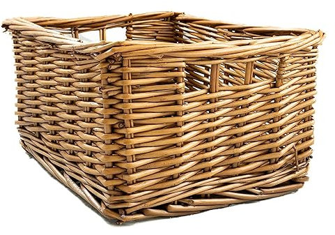 Arthur Cameron - Rectangular Wicker Storage Basket with Handles - 29 x 25 x 15 cm - Small Wicker Basket, Bathroom Storage Organiser, Bedroom Storage (Natural)