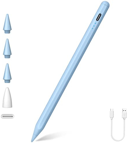 Lápiz para iPad 2018-2025, Carga Rápida, función de inclinación, Rechazo de Palma Pencil para iPad A16 11.ª/10.ª/9.ª/8.ª-6.ª generación, Air M2 M3 11/13/5.ª-3.ª, Pro 12,9/13/11 M4, Mini A17 Pro/6/5