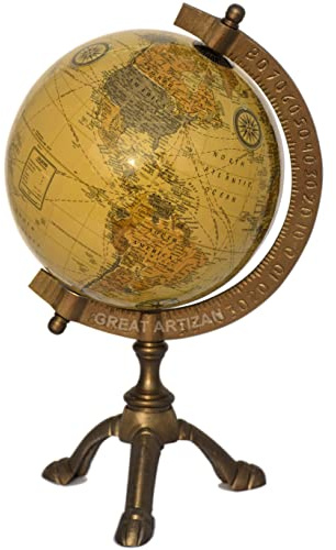 Antique Tripod Desk Globe For Learning & Decoration. Vintage Tripod Globe