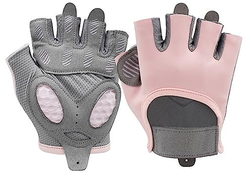 DoocliB Damen Fitness Handschuhe, Rutschfester Silikon,Sporthandschuhe für Damen,Atmungsaktive Trainingshandschuhe mit Mikrofasergewebe, Gym Gloves (Rosa-L)