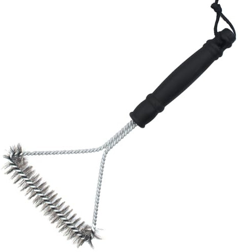 Grillbürste Messing Grill Reinigungsbürste,Drahtbürste Grillrost Bürste,Grillreiniger Bürste mit Wärmedämmung Griff,Stahlbürste Grill,Three-Sided Grill Brush für Gasgrills und Elektrogrills-30cm