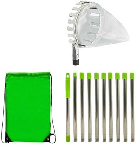 Meiliyizu Kit de cueillette de fruits avec poignée en acier inoxydable pour jardiniers collecteurs de fruits avec sac extensible