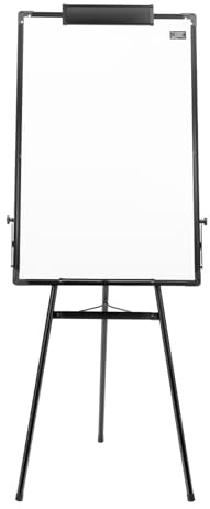 Qussse magnetisk whiteboard med stativ, 61 x 91 cm flipchart stativ magnetisk torkbar bräda med stretchklämma och avtagbar pennbricka, justerbar höjd 97–158 cm