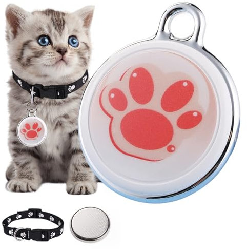 Joalpysm Gps Tracker für Katzen Hunde, Haustier Tracker für Katzen, Tractive Gps Cat Tracker, Gps Tracker für Hunde Hund Tracker ohne monatliche Gebühren, Echtzeit-Standortverfolgung, Katzentracker