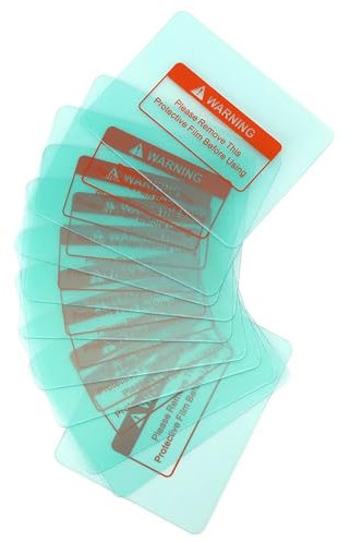 Dioche Placa Protectora Transparente para Casco de Soldadura, 10 Uds., Accesorios para Electricista, Hecha de Policarbonato, Anticaída de Presión, 116 X 90 Mm
