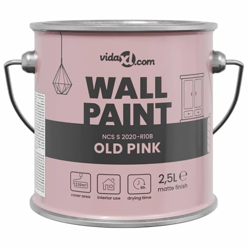 vidaXL Wall Paint Pink 16.5 x 16.5 x 16 cm Wall Print, Quality, Durable Wall Paint for Kitchen, Bathroom, Living Room, Eco-Friendly, Washable, Fast Drying, Indoor Home Decor