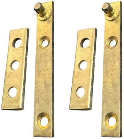 Coppia Cardini Di Blocco C/Piastra In Ottone Per Finestre E Porte A Due Ante | Accessorio Per Serramenti Interni | Disponibile In 6 Cm E 8 Cm (6cm | CAR02)