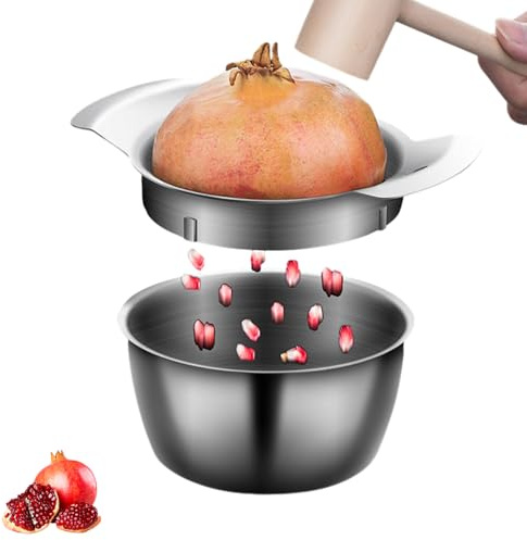Strumento per Sbucciare Il Melograno in Acciaio Inox 304, Strumento per La Rimozione Degli Arilli Del Melograno per Kicten, Sbucciatore per Melograno Facile Da Pulire (Argento, 1PC)
