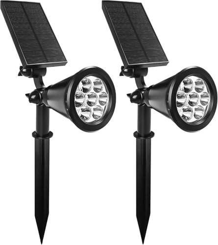 4Pcs RGB Solar Spot Lights Outdoor Garden,28 LED 3 Modes IP65 Waterproof Garden Uplighters Solar Powered,Auto ON/Off Dusk Till Dawn Landscape Spotlights for Yard,Driveway,Pathway(Sw6066-rgb,2PCS)