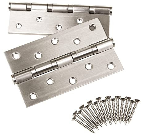 SOTECH 4 Stück Türbänder 127 x 76 x 2,5 mm Aufschraubband Edelstahl SS304 kugelgelagert mit Edelstahlschrauben Tragkraft 75 kg Scharnier für Innen- und Außenbereich Scharnier