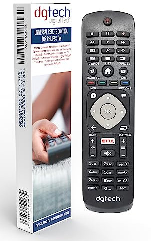 DigitalTech® - Télécommande universelle pour téléviseurs Philips Compatible avec plus de 250 télécommandes Philips.